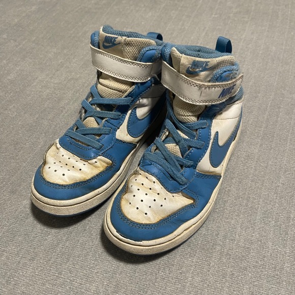 Nike Court Borough Mid 2 TD Blue White Kids High Top Sneakers Size 1Y Carolina - Picture 3 of 8